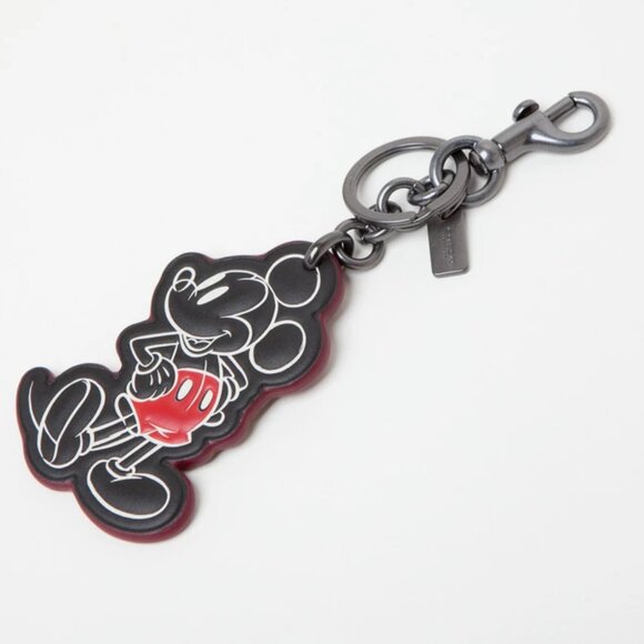 Coach x Disney Limited Edition Leather Mickey Mouse Keychain Fob Bag Charm - Picture 6 of 7